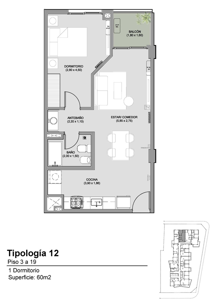 Bucaré Altus Un Dormitorio Tipología 12