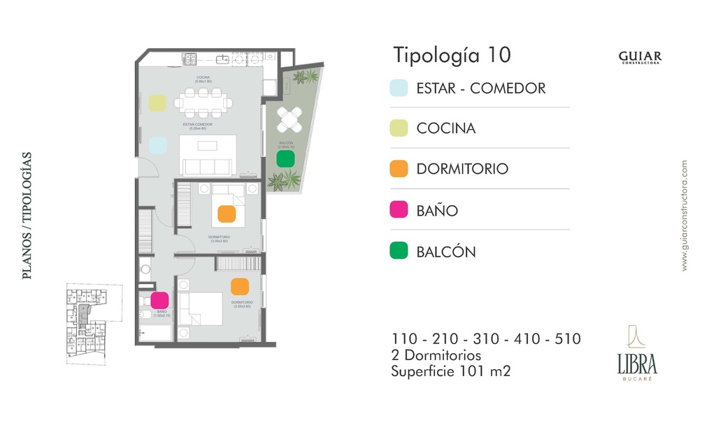 Bucaré Libra Dos Dormitorio Tipología 10