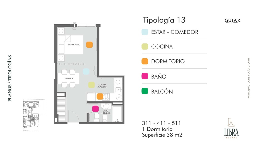 Bucaré Libra Monoambiente Tipologia 13