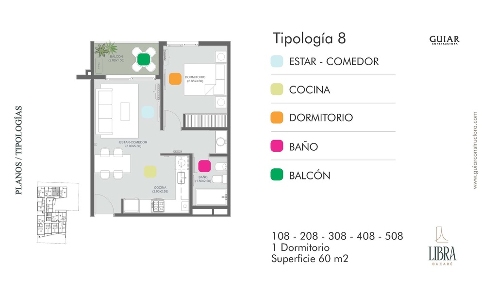 Bucaré Libra Un Dormitorio Tipologia 08