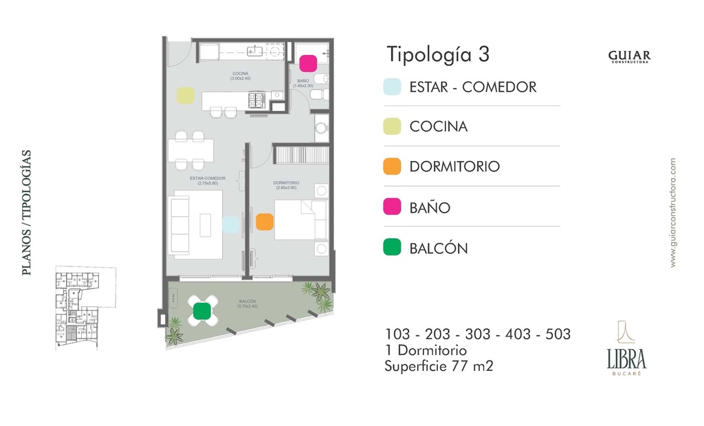 Bucaré Libra Un Dormitorio Tipología 03