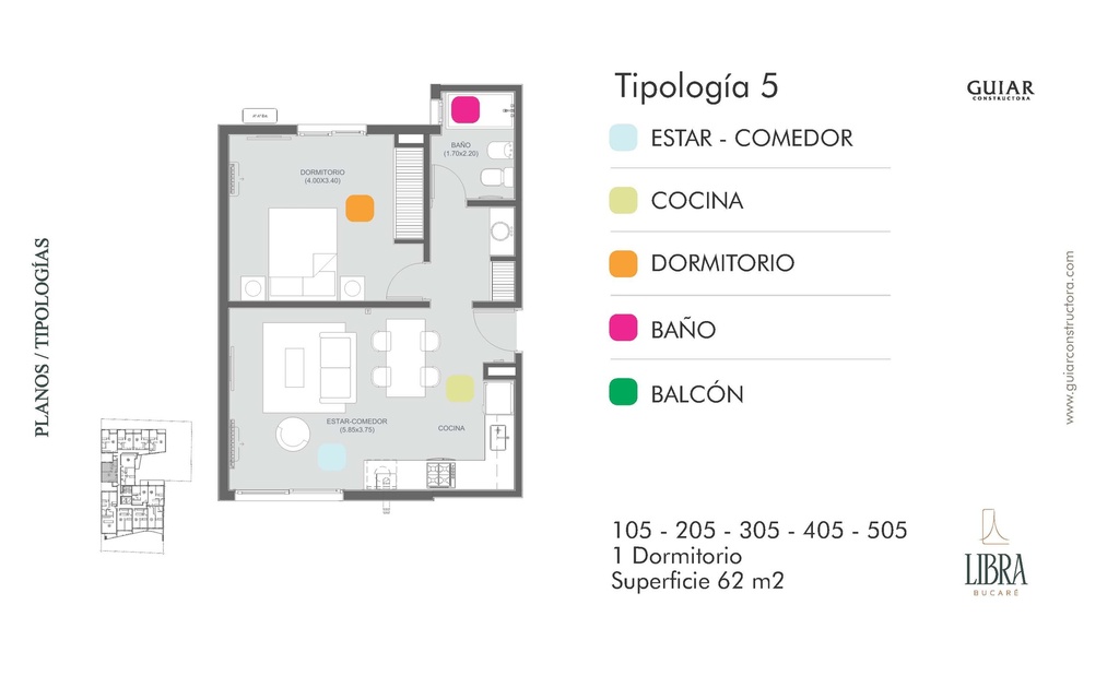 Bucaré Libra Un Dormitorio Tipología 05