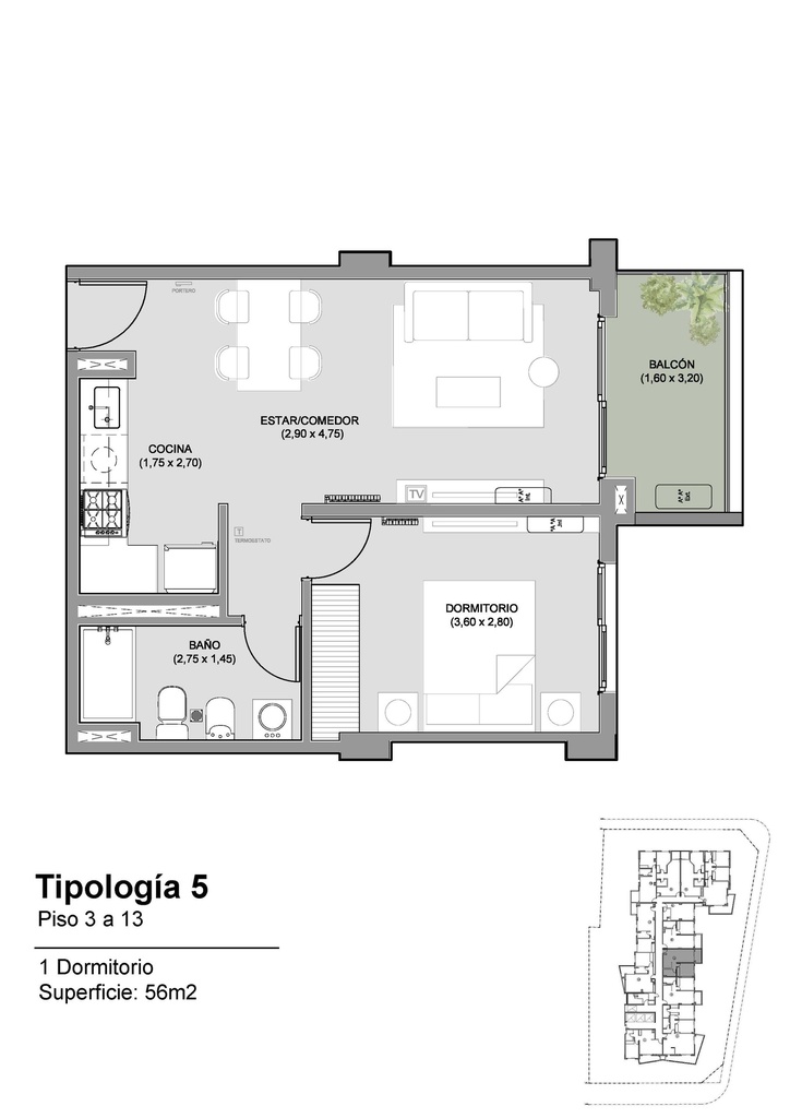 Bucaré Altus Un Dormitorio Tipología 05