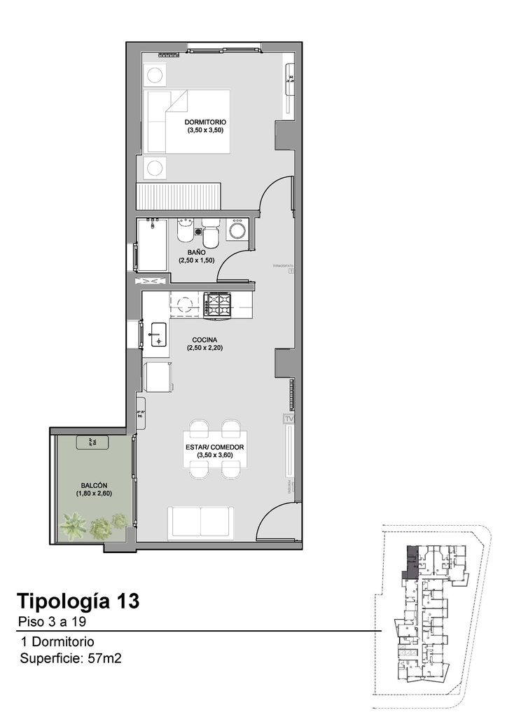 Bucaré Altus Un Dormitorio Tipología 13