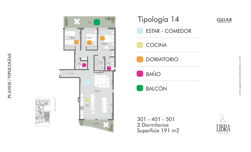 Bucaré Libra Tres Dormitorio Tipología 14