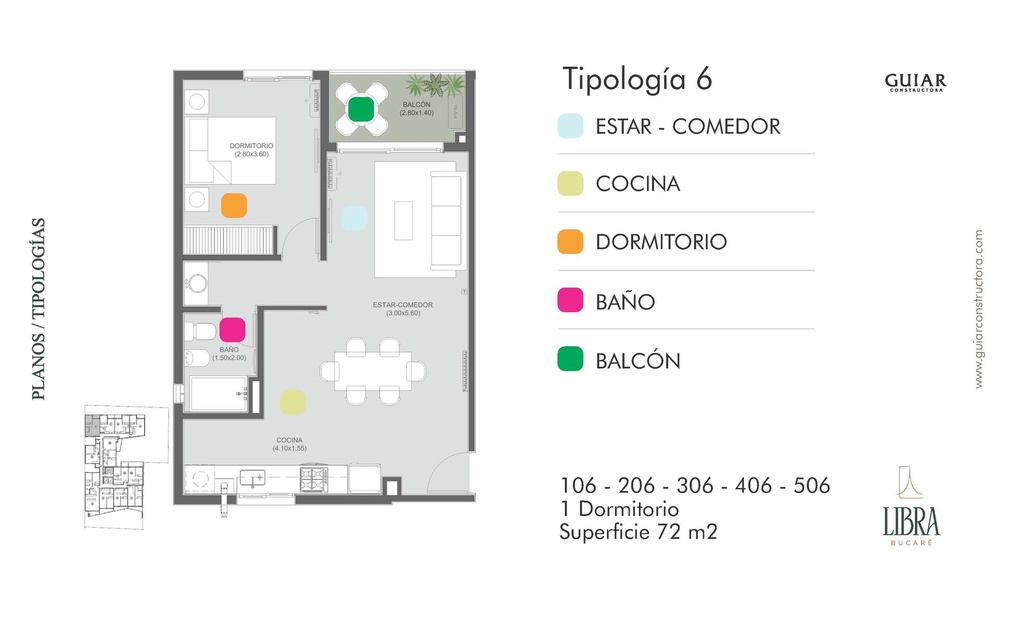 Bucaré Libra Un Dormitorio Tipología 06