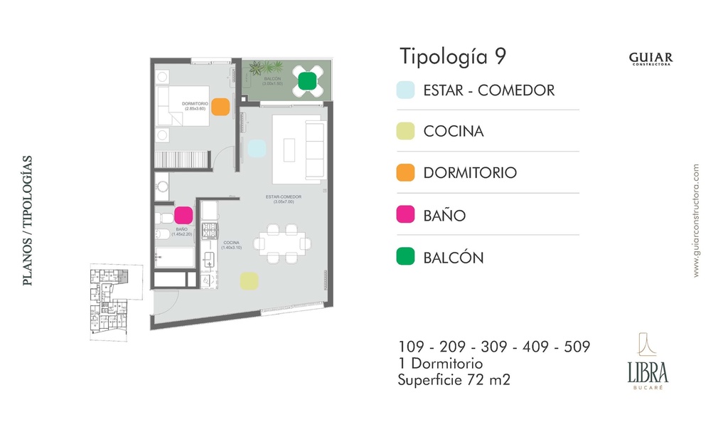 Bucaré Libra Un Dormitorio Tipología 09