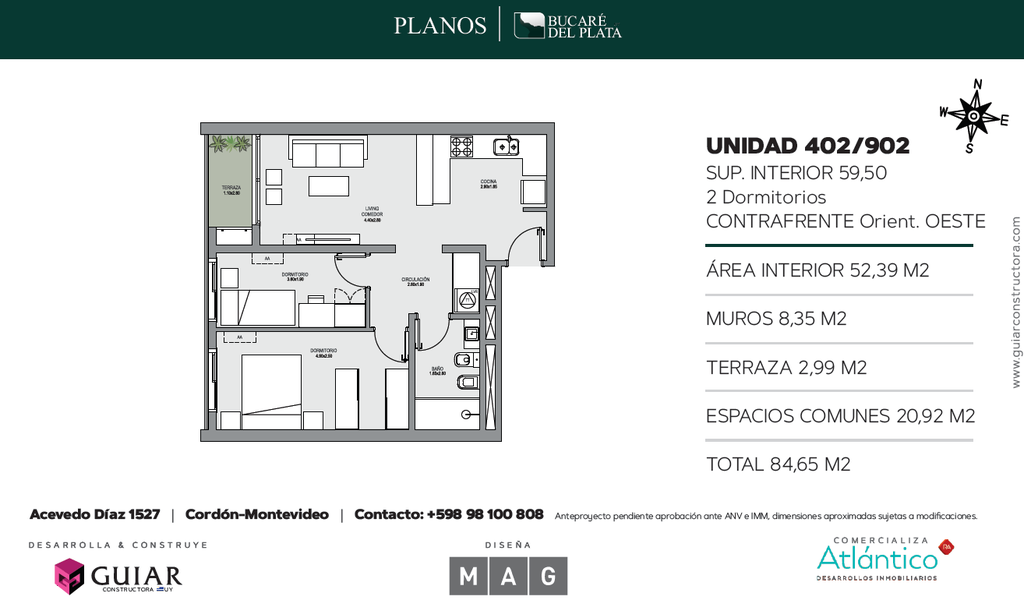 Bucaré del Plata Dos Dormitorios Tipología 2